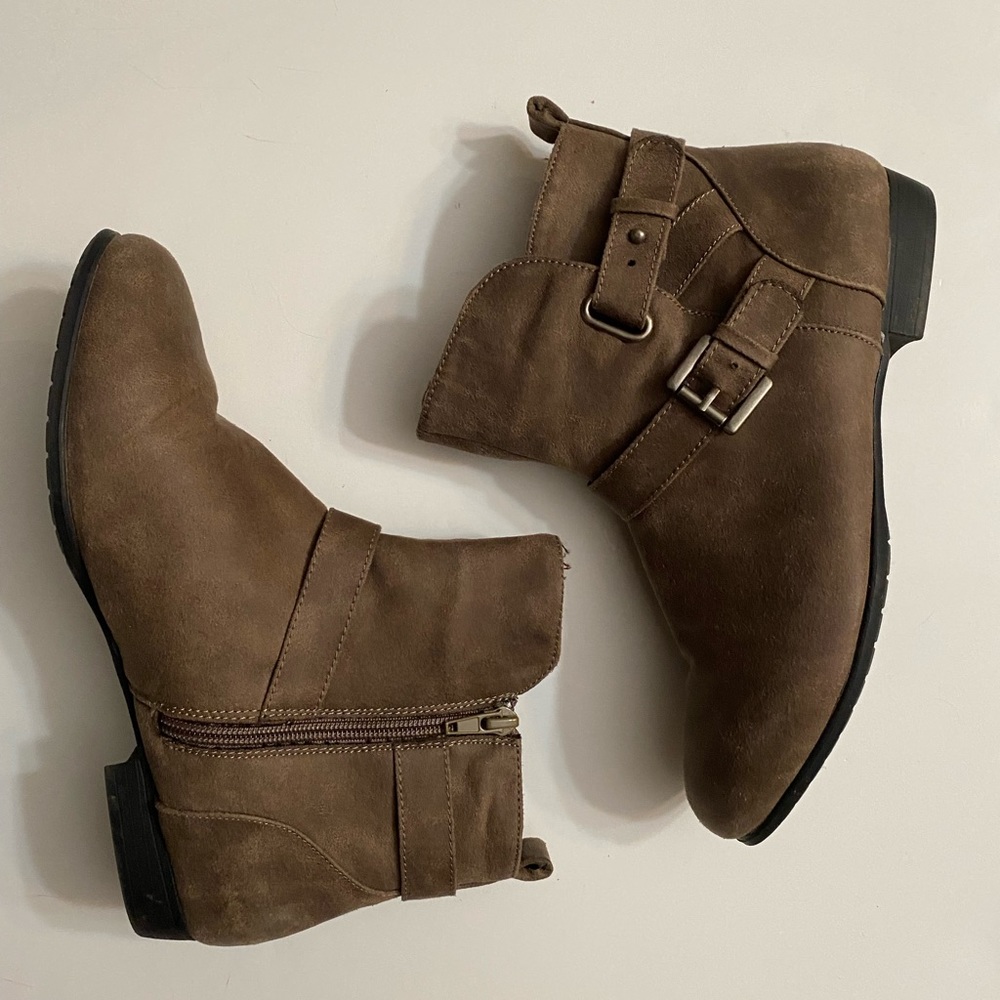 Rampage Ram-Bidelia ankle boots, brown, women’s size 8M, adjustable strap